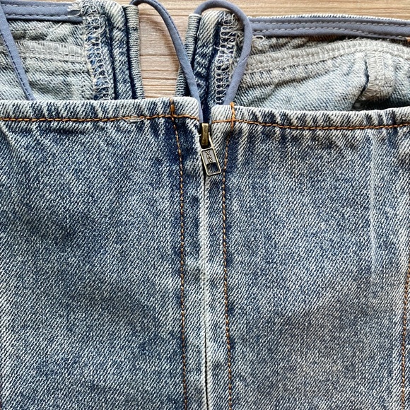 LIONESS Denim Del Gato Corset Top Size Medium | New With Tags - Picture 6 of 8